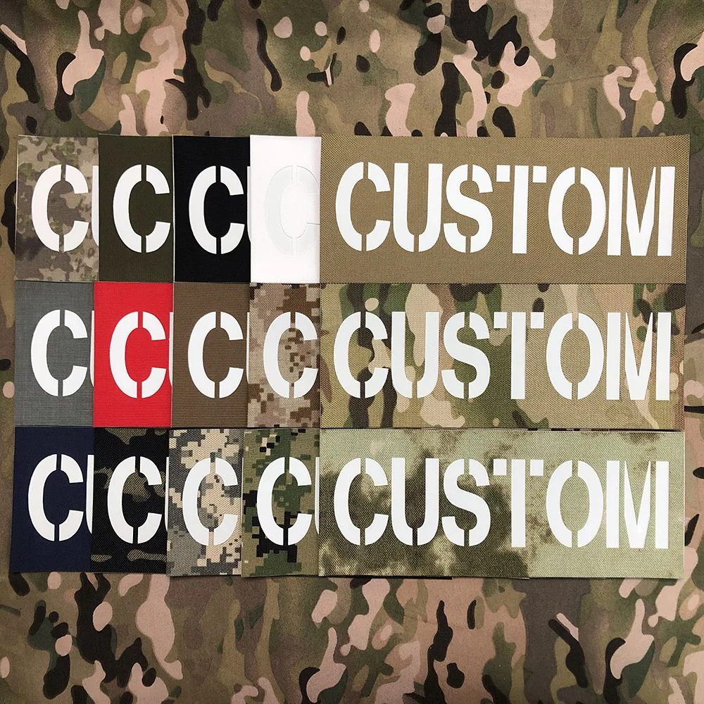 Custom Laser Luminous Back Big Patch Name Tapes, White Letters, Morale Tactics, Military Airsoft, 25cm