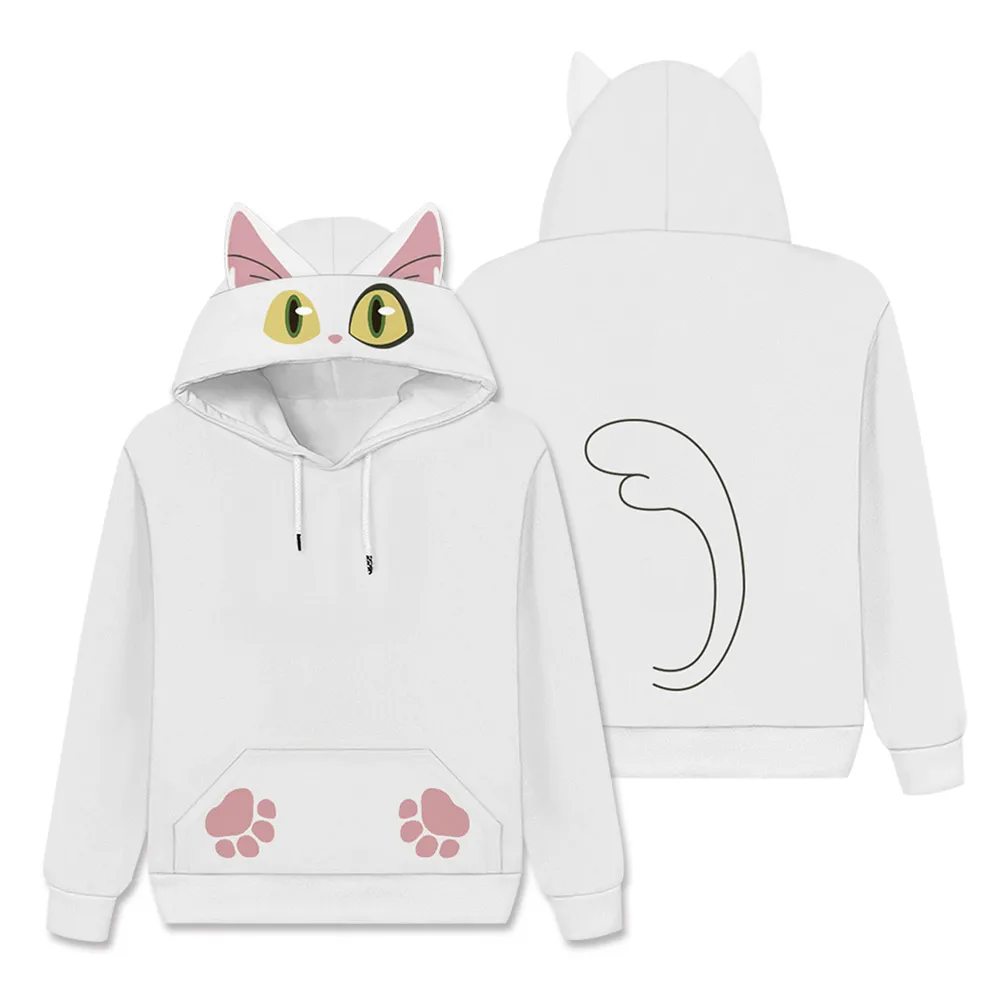 Anime Suzume‘s Door Locking Daijin Cosplay Hoodie Men Women 3D Printed Hooded Sweatshirt Cat Ear Coat Casual Pullover Costume