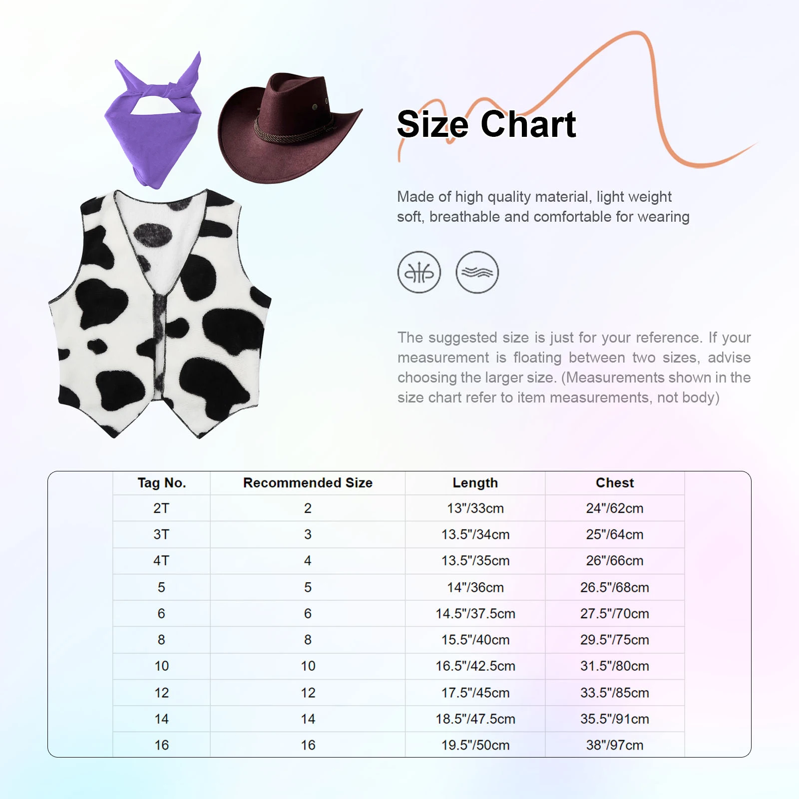 Halloween Cosplay Cowboy Cowgirl Costume Boys Girls Flannel Cow Printed Waistcoat Vest Tops with Bandanna Hat Set Fancy Clothes