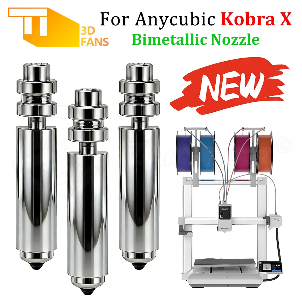 

For Anycubic Kobra X Extruder Replacement Nozzle Bimetal Nickel Plated Hardened Steel Quick Change High Flow Nozzle