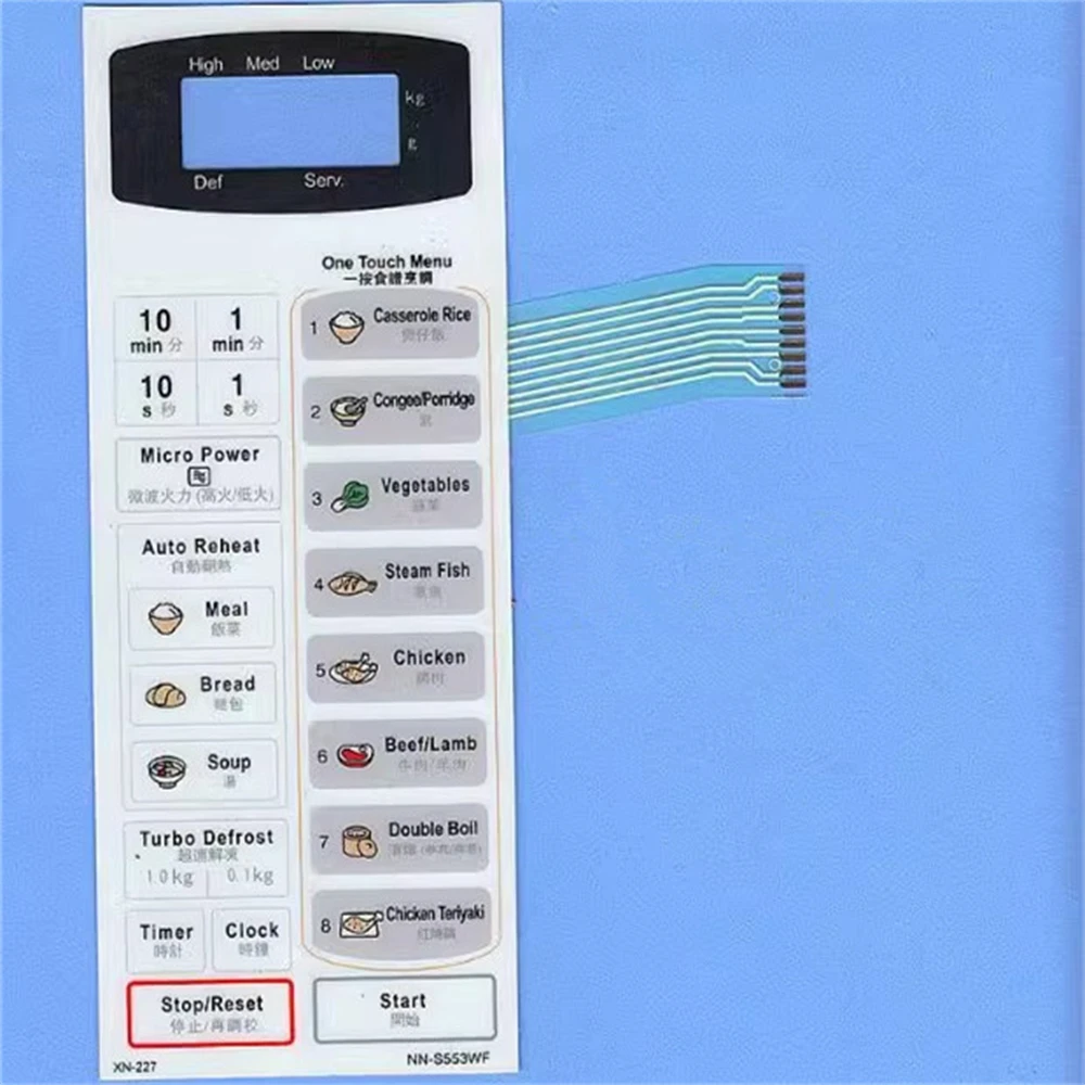 Microwave oven accessory panel for Panasonic NN-S553WF membrane switch touch control button replacement parts