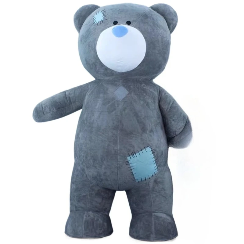 

2-3M Inflatable Mascot Costume Huge Patch Bear Blue Grey Bear Mascot Adult Walking Christmas Party Advertising Show Party Props