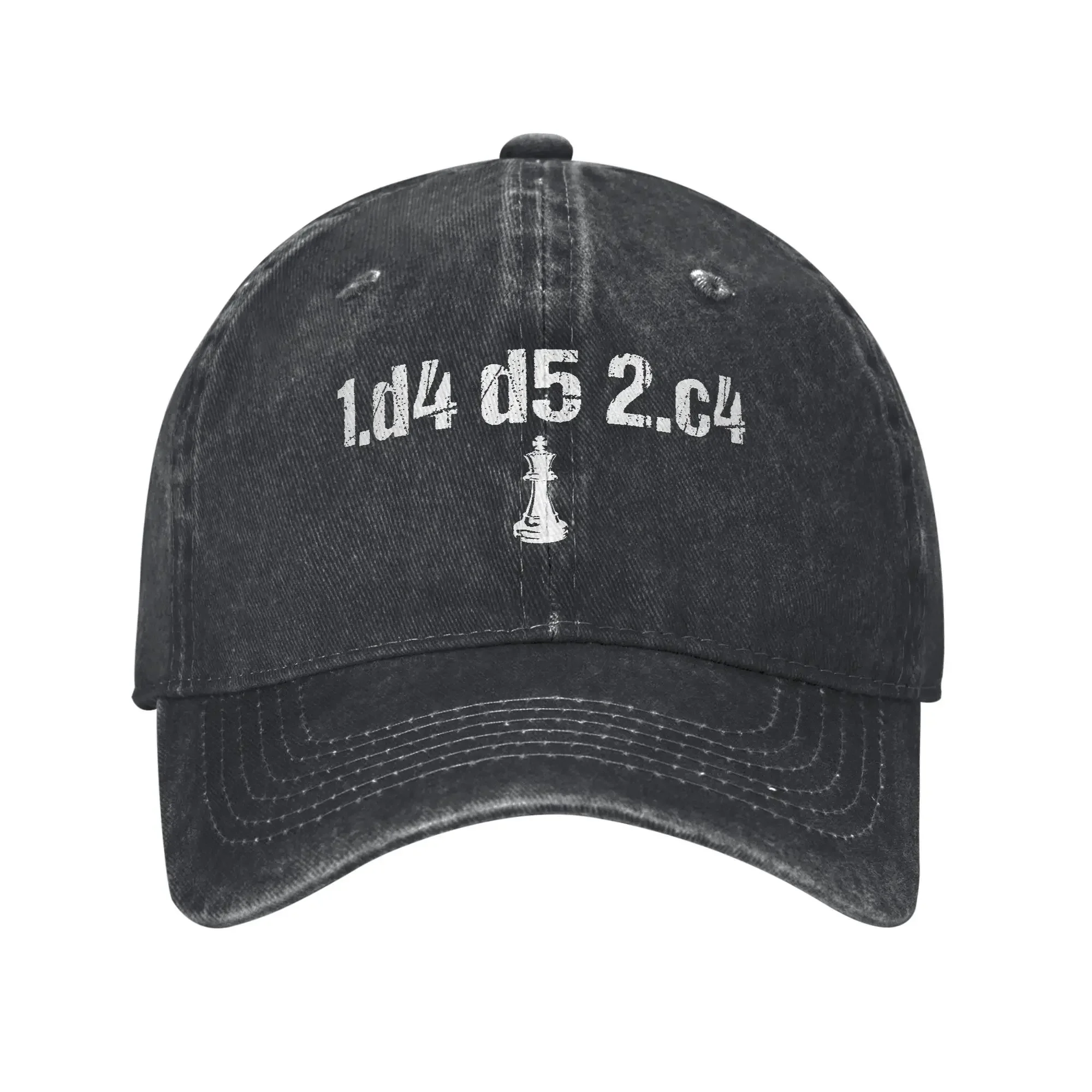 2026 Chess Queen's Gambit Dame Baseball Cap Distressed Denim D4 D5 C4 Ouverture Snapback Hat Men Women Outdoor Unstructured Soft