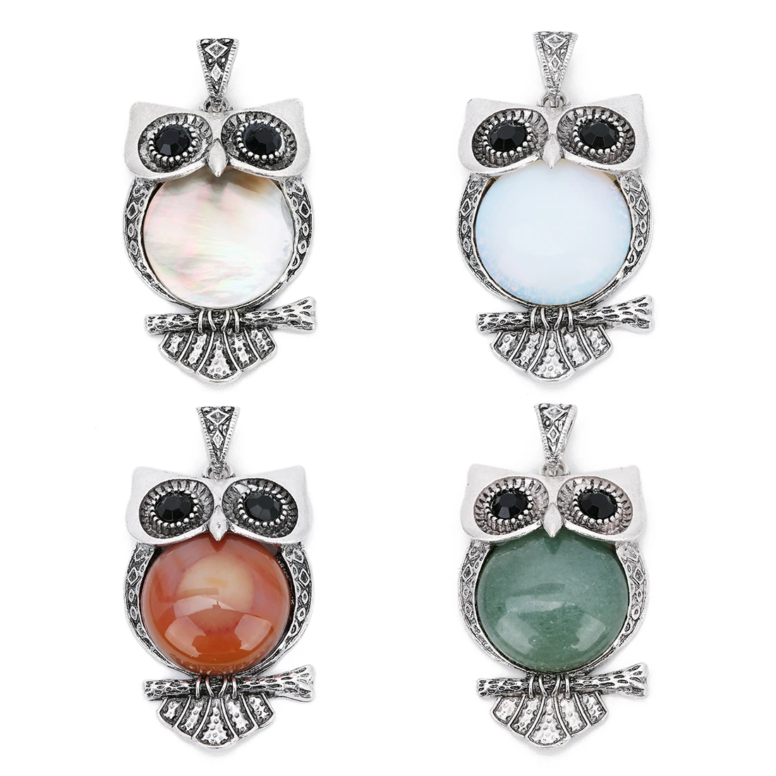 1PCS Natural Stone Pendant Owl Onyx Stone Animal Pendant Charm For Jewelry Making Diy Necklace Bracelet Earrings Wholesale