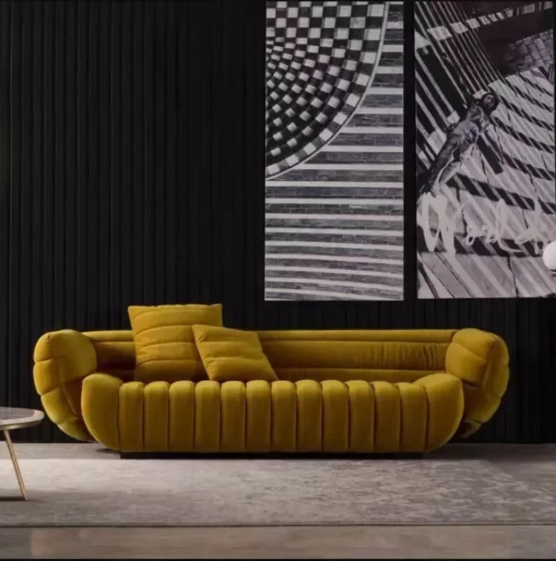 Italian minimalist technology cloth sofa Nordic special-shaped corner size apartment fabric light luxury style living room