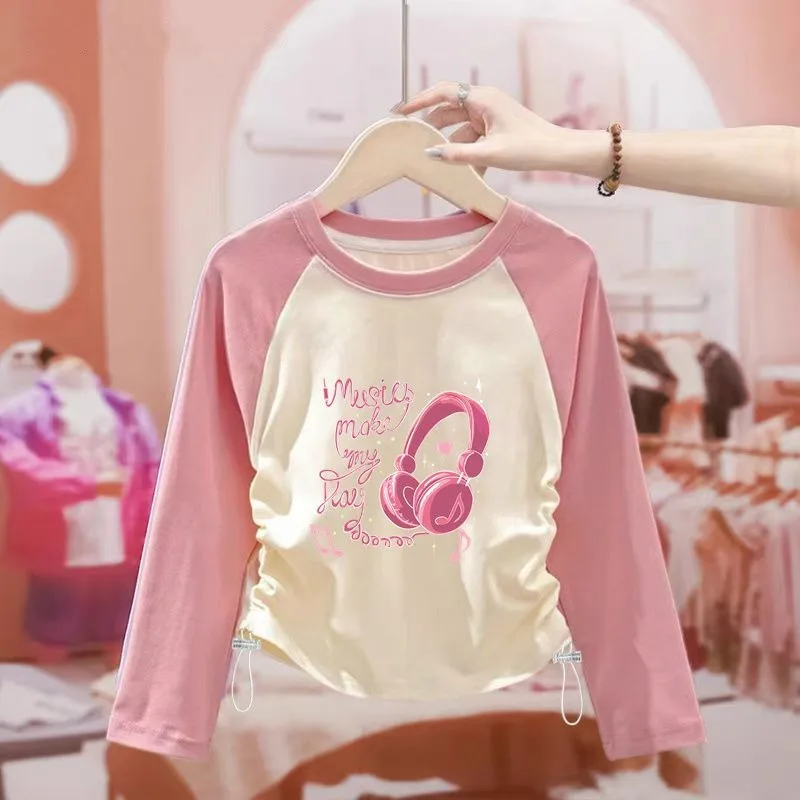 Cute Raglan Long Sleeve Top for Girl Children 4 Years Clothing Elementary Clothes Child Girls Spring Autumn Wear 8 10 T-shirts 7