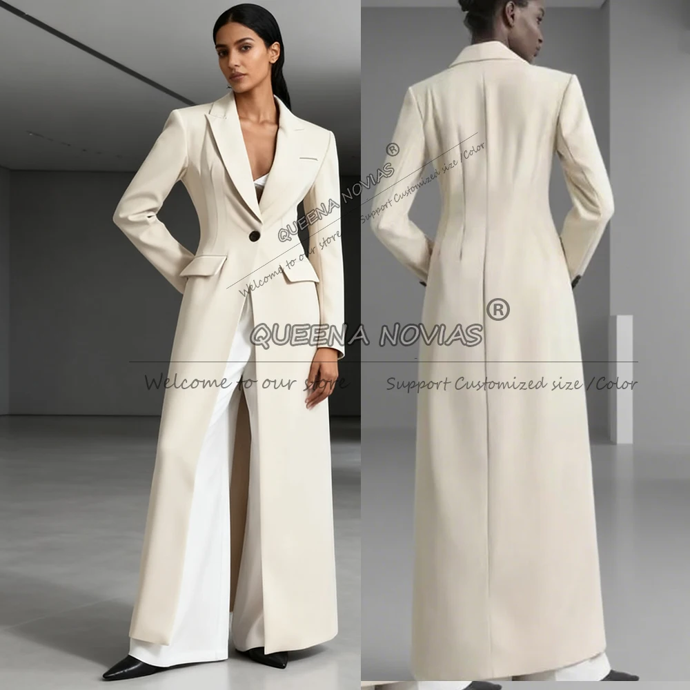 Klassische, solide Kleider für die Brautmutter, maßgeschneiderte Blazer mit spitzem Revers und Hosen, 2-teilige Anzüge für formelle Empfangsparty-Kleider für Damen