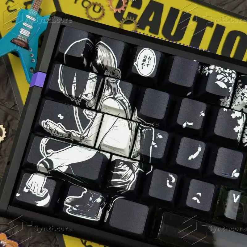 150 キーマキマアニメキーキャップ PBT PC キーキャップ Chreey キーキャップ半透明キーキャップ染料サブメカニカルキーボードキャップ 64/68/71/108 用