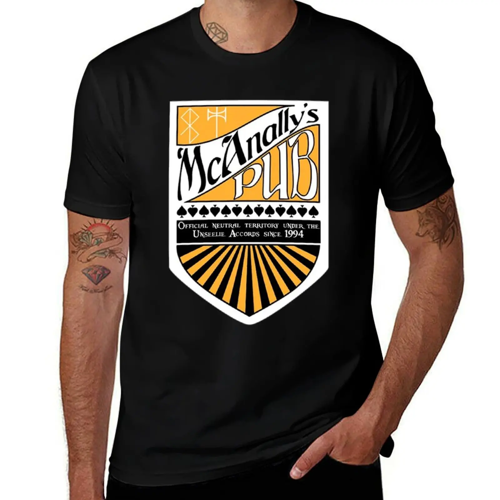 

McAnally_s Pub Neutral Territory Dresden Random Destruction Harry T-Shirt clothes anime stuff Man t-shirt graphics mens t shirts