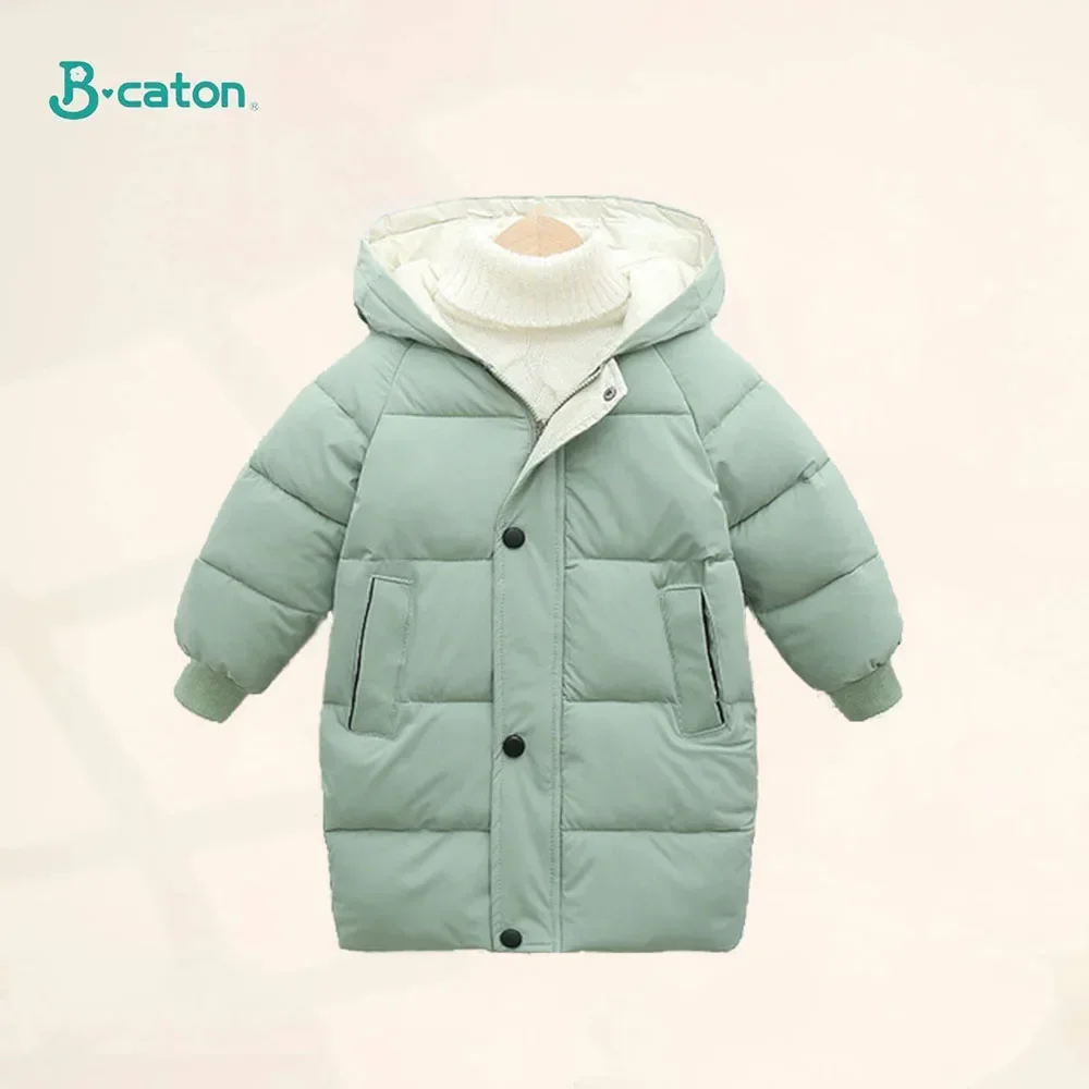 Kids Down Coat Mid-length Long Sleeve Boys Girls Puffer Down Jackets Thicking Warm Children Down Jacket Coats Children  Clothes