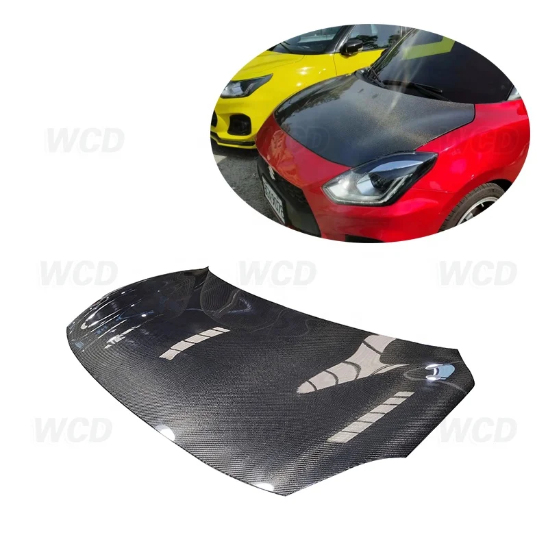 

18-21 Fit for Suzuki Swift 4th Hatchback Hood ZC33S Carbon Fiber Engine Hood Bonnet Body Kit