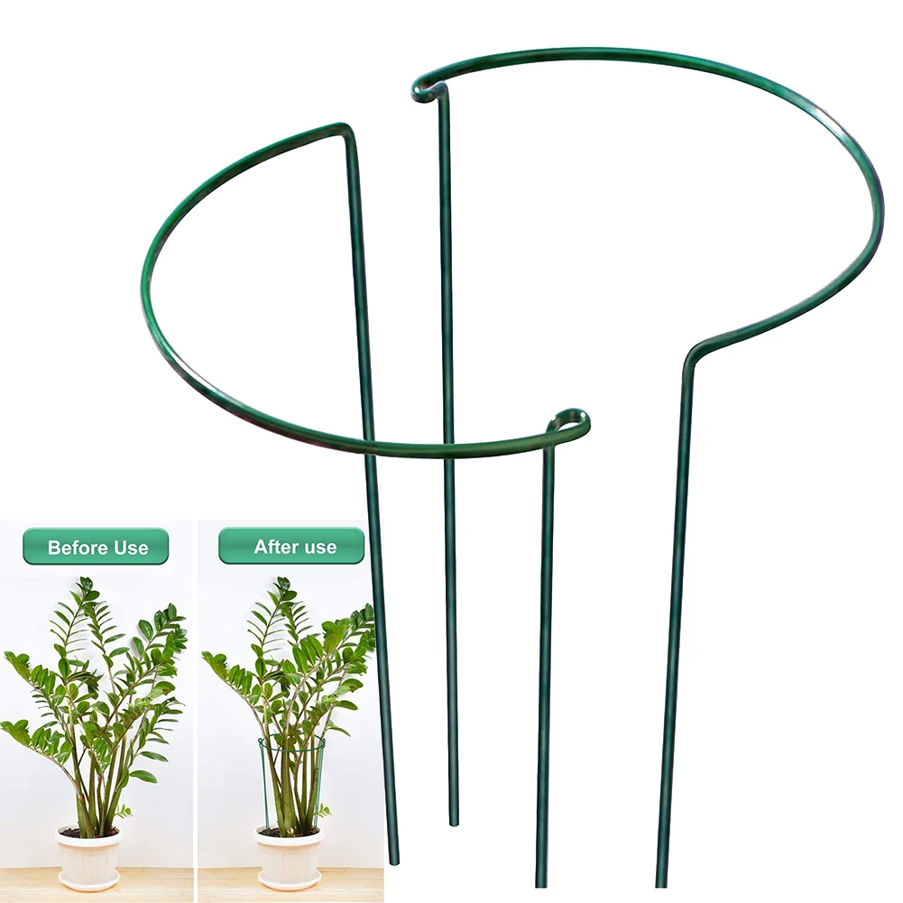 

Plant Support Stakes For Keeping Flowers And Vegetables Sturdy Metal Round Garden Supplies Accessories 2pcs 25*40cm