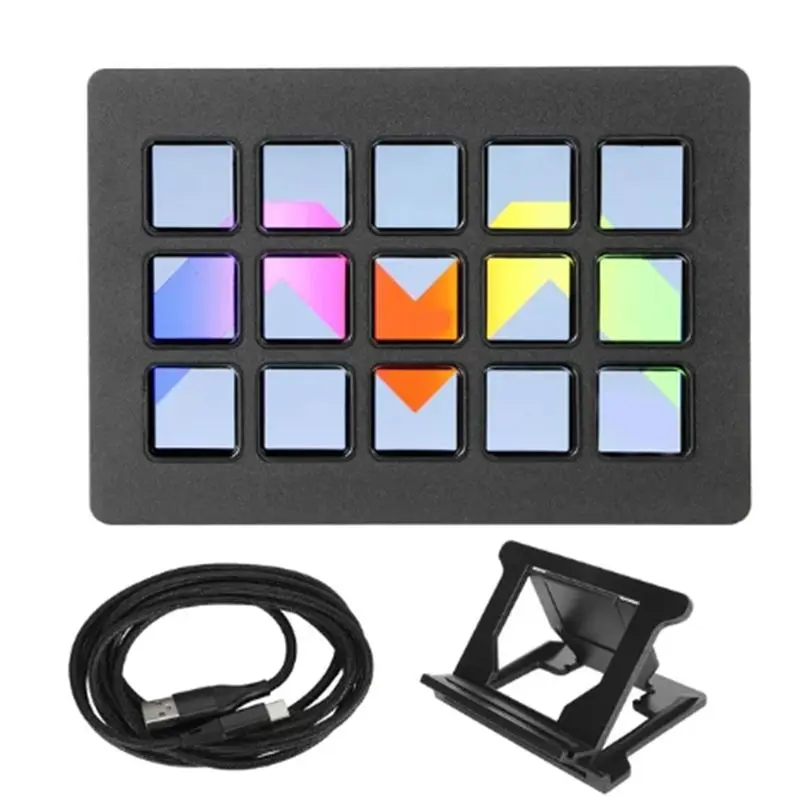 

Пользовательская LCD-клавиатура на 15 клавиш с функцией триггера, управлением через приложение, программным обеспечением, студийным контроллером, макросами, игровыми горячими клавишами и консолью для прямых трансляций