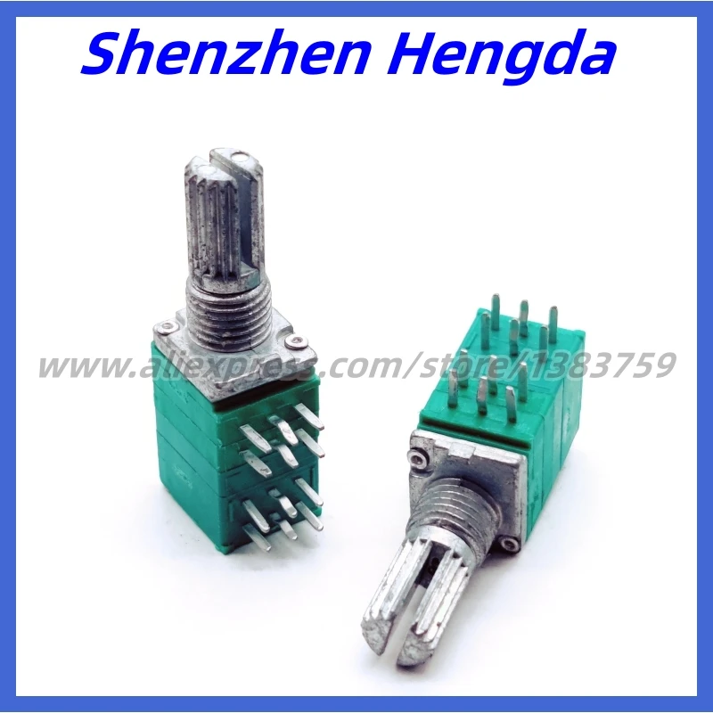 2PCS 097 Type 4 Channels 12Pin B10K B20K B50K B100K Seal Potentiometer 4 link B103 B203 B503 B104 Flower Shaft 15MM