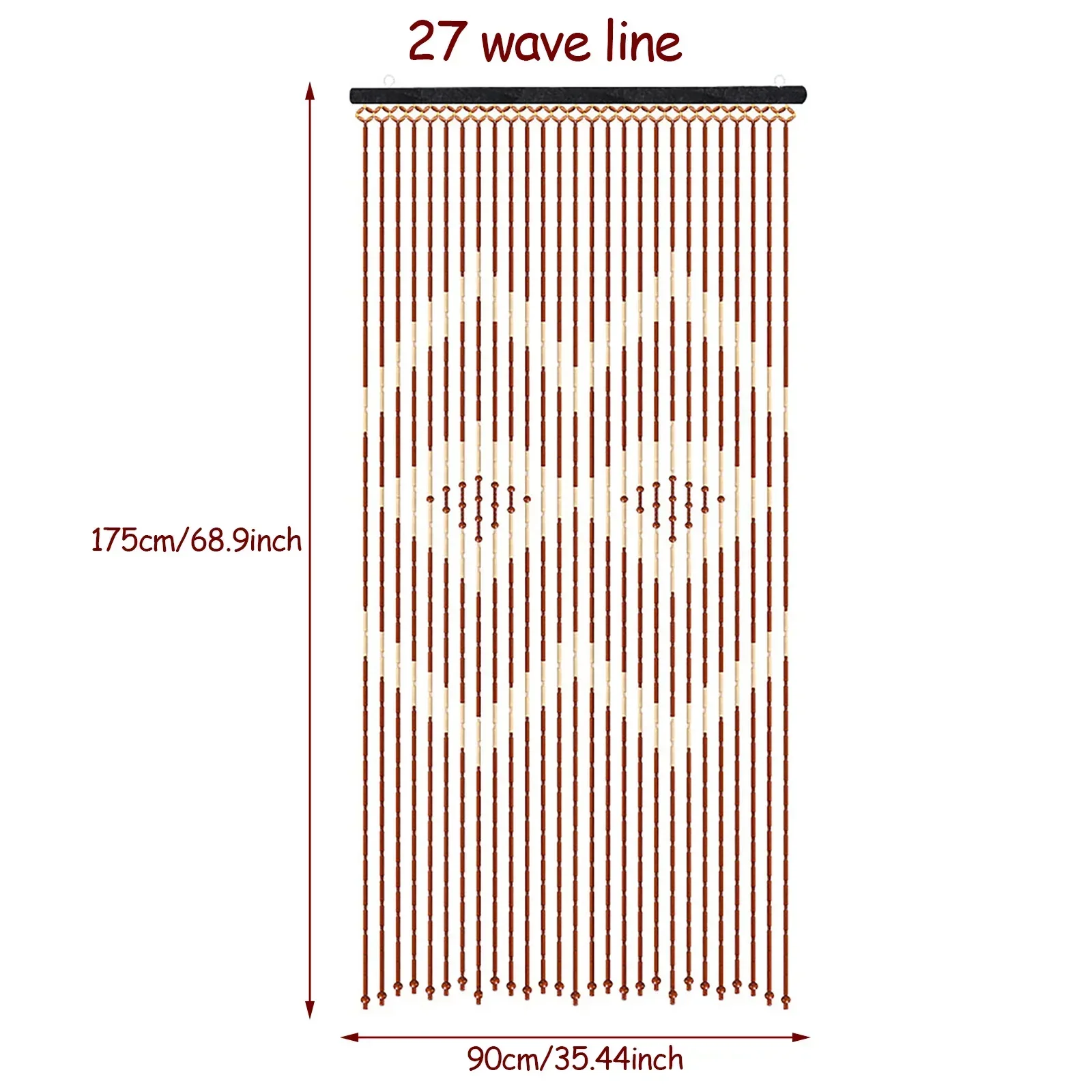 

Wood & Bamboo Beaded Curtain, Hippie Boho Bohemian Natural Wooden Door Beaded Curtain Doorway for Doorway Room Divider