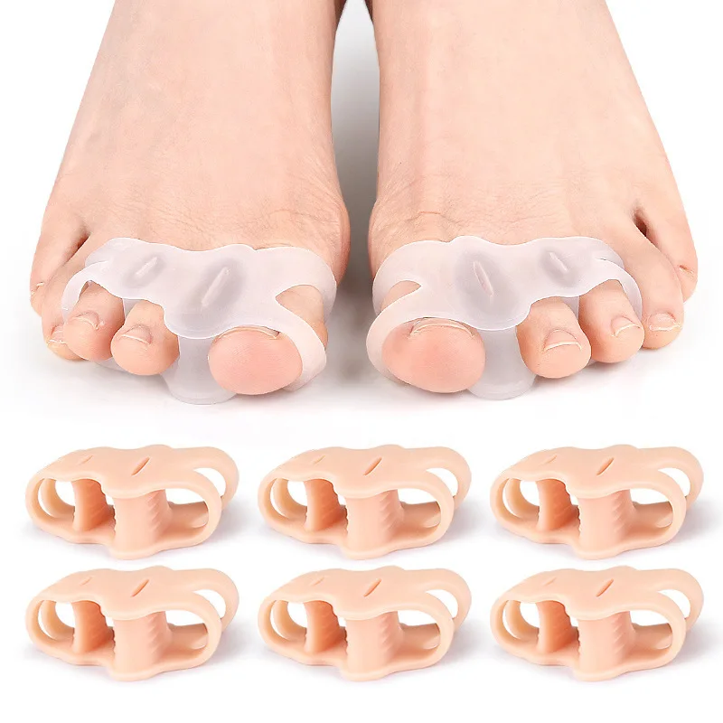 1/2PCS Professional Gel Toe Spacers for Bunions Silicone Toes Finger Separator 3 Holes Hallux Valgus Corrector & Foot Care Tools
