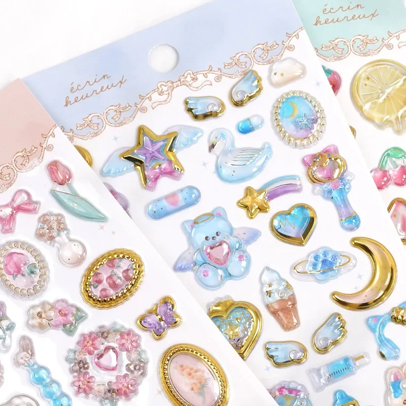 

1 pc Random Kawaii Magic Wish Cartoon Gem Stickers Scrapbooking Diy Journaling Sticker Aesthetic Sticker Cute Stationery Gift