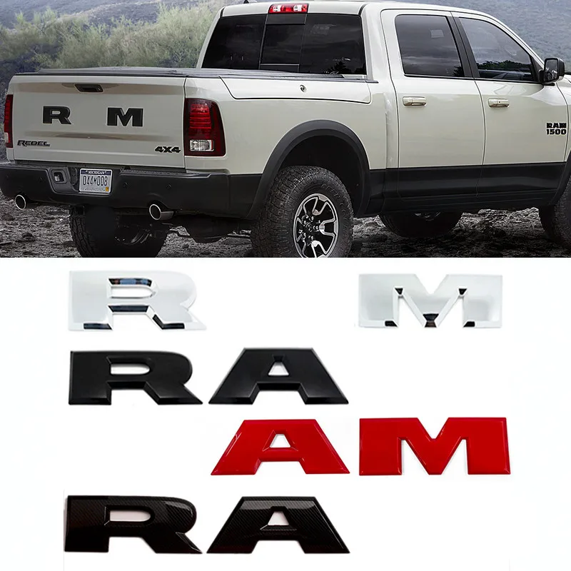 Car Rear Trunk Stickers Grill Emblem Ram Logo Badge Ring Key Car Styling For RAM 1500 2500 3500 Caliber Journey Auto Accessories