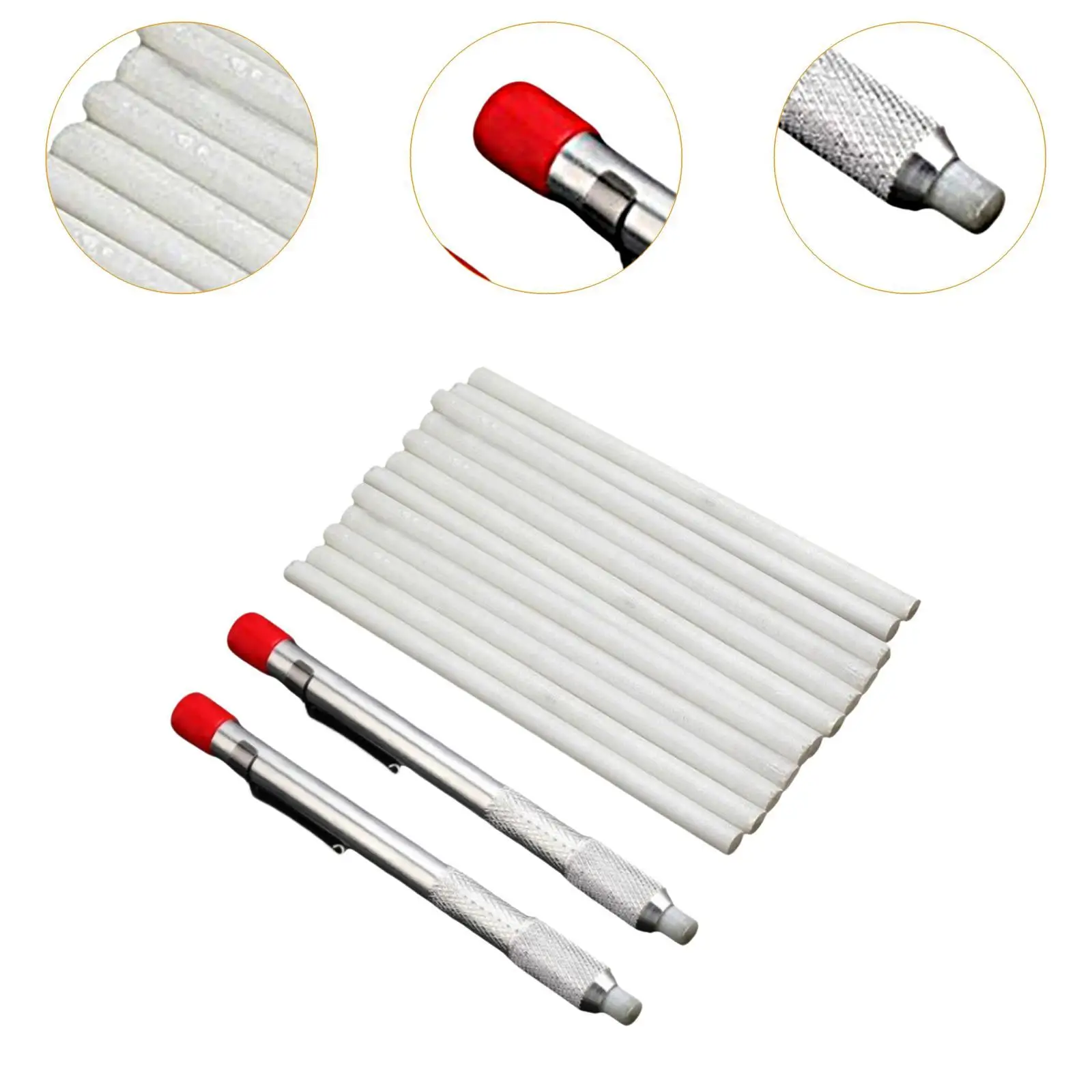 2Pcs Soapstone Pencil Holders Drawing Professional with 12 Round Refills