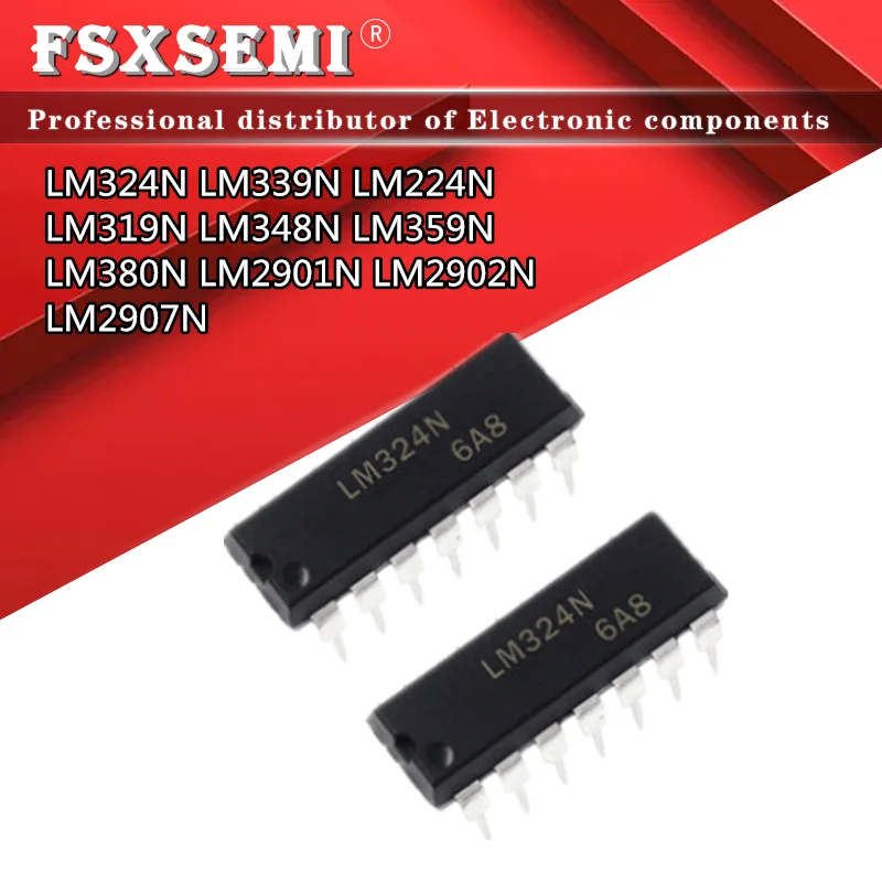 10PCS LM324N LM324 DIP-14 LM339N LM339 LM224N LM319N LM348N LM359N LM380N LM2901N LM2902N LM2907N LM224 DIP-16 LM2901 LM2902 IC