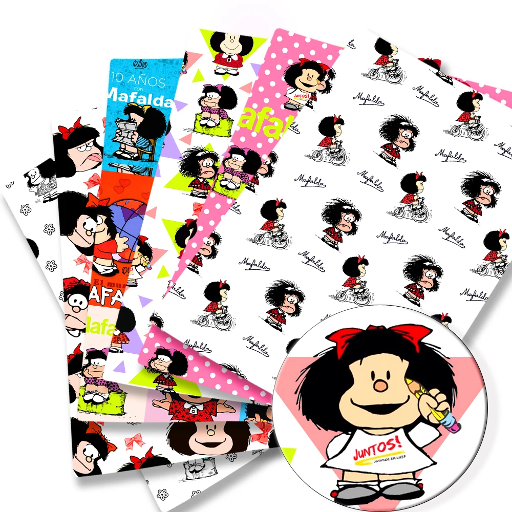 Mafalda Fabric carton140 * 50cm Handmade do szycia patchworku pikowania sukienka dla dzieci strona główna arkusz tkanina z nadrukiem tkaniny do