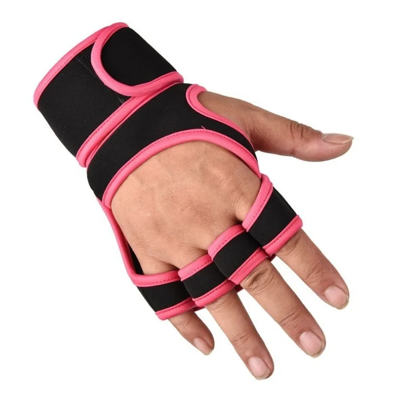 New 1 Pair Weight Lifting Training Gloves Women Men Fitness Sports Body Building Gymnastics Grips Gym Hand Palm Protector Gloves