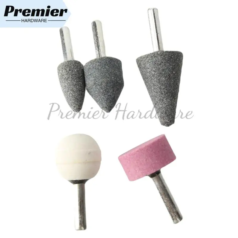 5 Stücke Dental Montiert Steine Schleifmaschinen Kies Bohrer Grün Rosa ​ Weißer Stein zum Konturieren und Formen von Porzellan-Metallschaft