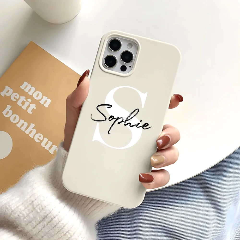 Customize Line Heart Name Soft Silicone Funda Women Party Gift for iPhone 13 Case 15 7 8 XR 11 Pro Max 12 14 Plus Original Funda