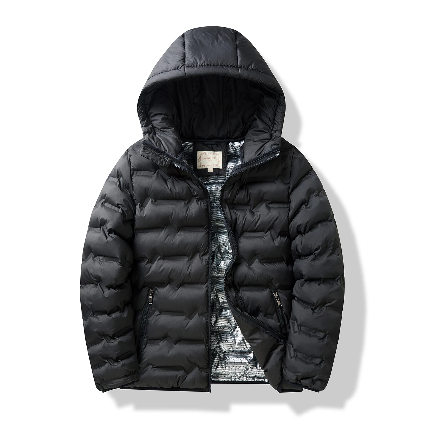 Boys Girls Winter Black Cotton Padded Outwear Teenager Child Thick Warm Windproof Cotton Content Coat Kids Snow Garment