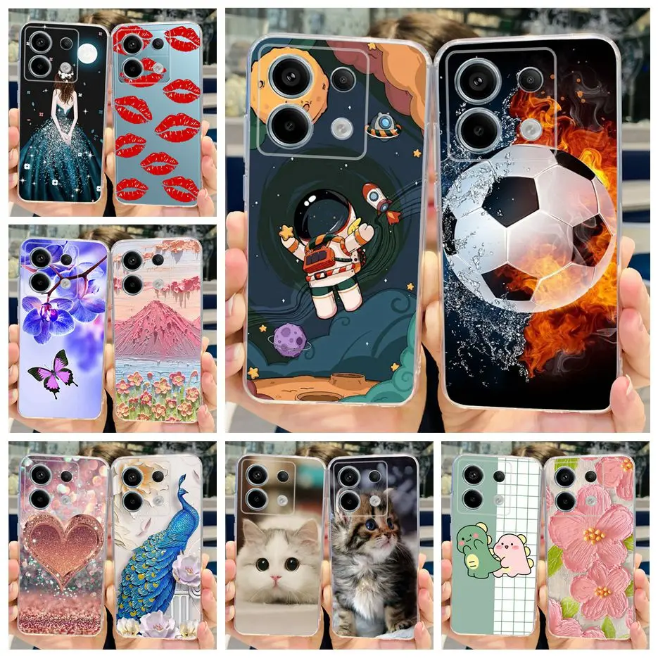 For Xiaomi Poco X6 5G Case PocoX6 Pro New Fashion Painted Cover Clear Silicone Phone Case For Xiaomi Poco X6 Pro X6Pro 5G Bumper