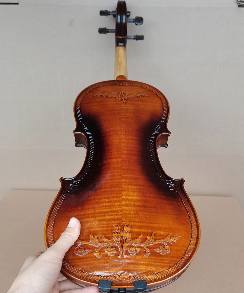 European spruce! Antonio Stradivarius 1715 carved violin 4/4 바이올린 كمان Dark Black vionlin professional musical instrument violin