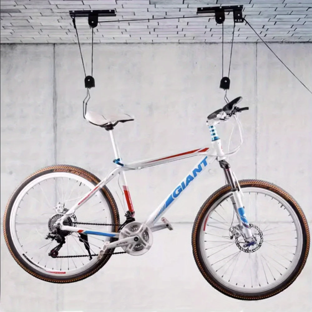 

Bike Hoist for Road Commuter Mountain Bicycle Kayaks Hoist Canoe Lift & Ladders Heavy Duty for Space Saving Garage Storage