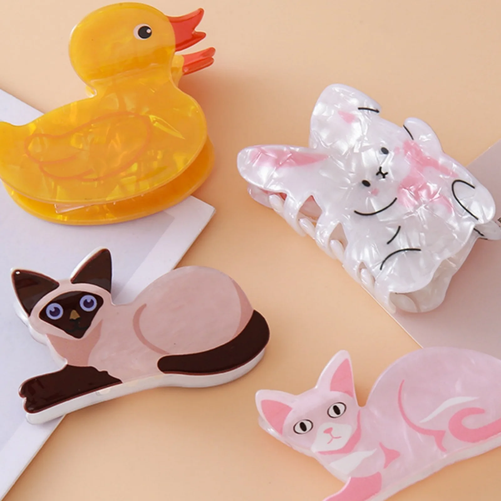 1 Stück Tierhaarklammer, niedliche Kätzchen- und Welpen-Haarklammer in mittlerer Größe, mittelgroße Haarklammer, Haaraccessoire für die Haarpartie am Hinterkopf. – Detail 13