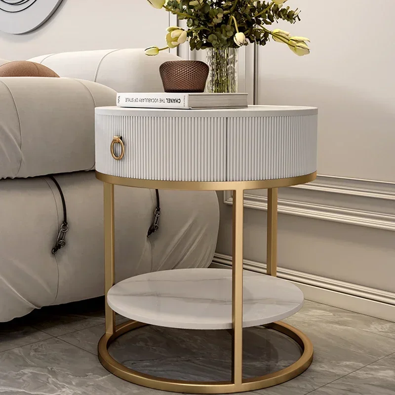 

Small Bedside Table for Youth Bedroom, Round, Luxury, Minimalist, Narrow, Fashion, Modern, Luxury, Zafki