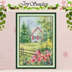 The Garden Cottage Scenery Patterns Counted DIY 11CT 14CT 16CT Stamped DMC Cross-stitch Kit Embroidery Needlework Set Home Decor