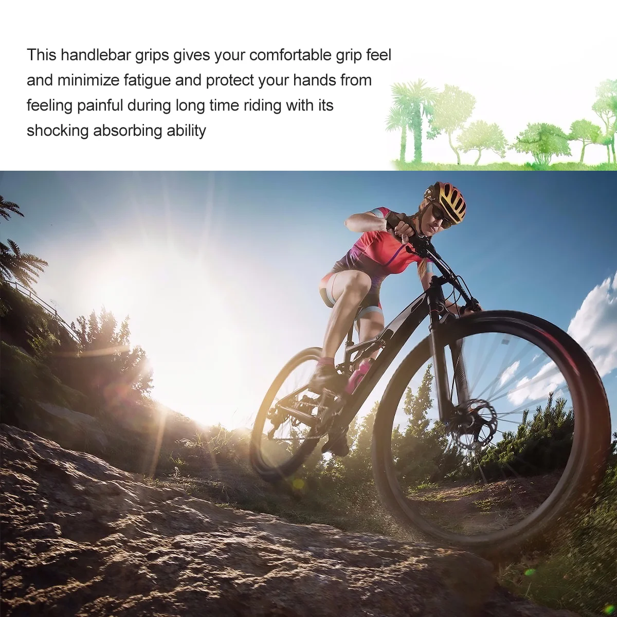 

1 Pair Anti-Slip Bike Handlebar Grips Wave Texture Ergonomic Comfortable Rubber Mountain Bike Cover Cycling Skid-Proof Grip