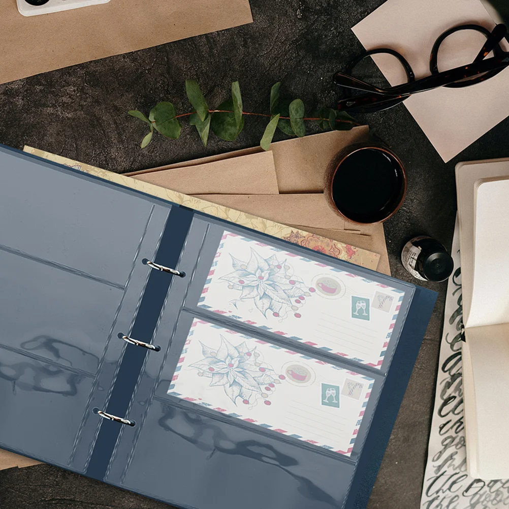 

20Pcs Binder PVC Banknote Storage Album Lightweight Transparent Money Collector for Banknotes Protection and