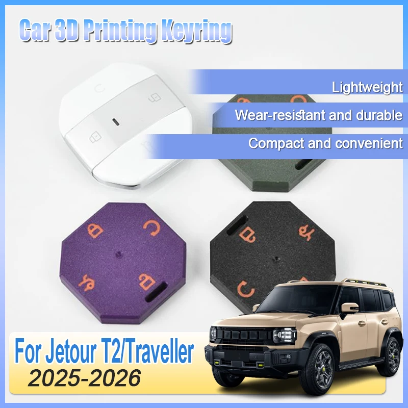 For Jetour Traveller Accessories T2 2025 2026 Shanhai T2 3D Printing Keyring Freedom Remote Control Keycase Key Modified Parts