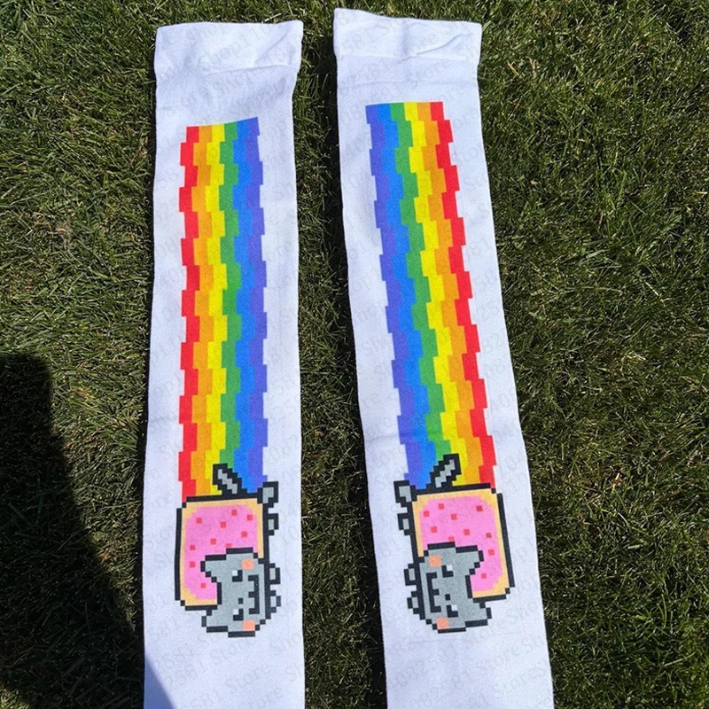 تأثيري لطيف تخزين موضة ملابس الشارع Y2K نمط ريترو Harajuku الأبيض الشرير الكرتون المطبوعة تخزين ريترو 2000s ايمو الفتيات #1