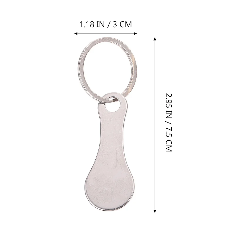 Shopping Trolley Cart Key Token Coin Tokens Holder Quarter Ring Compact Rings Metal Grocery Keyring Stainless Steel Portable