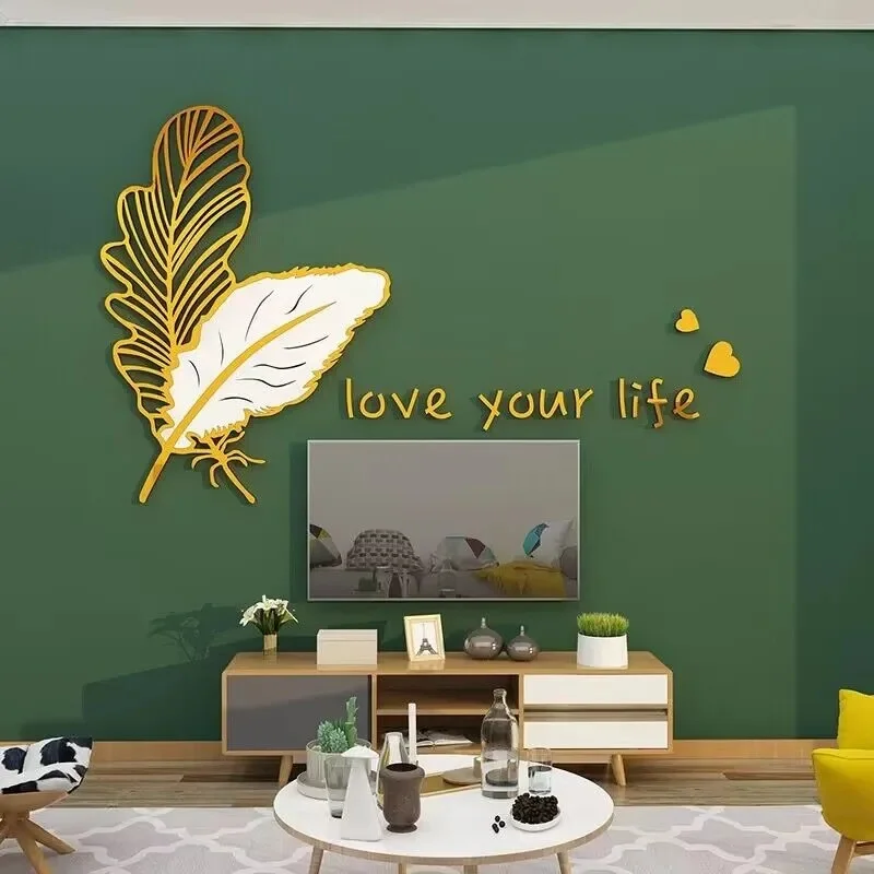 Living Room TV Background Wall Decoration Bedroom Bedside Room Decoration Sticker Painting 3D Wall Sticker Self-adhesive