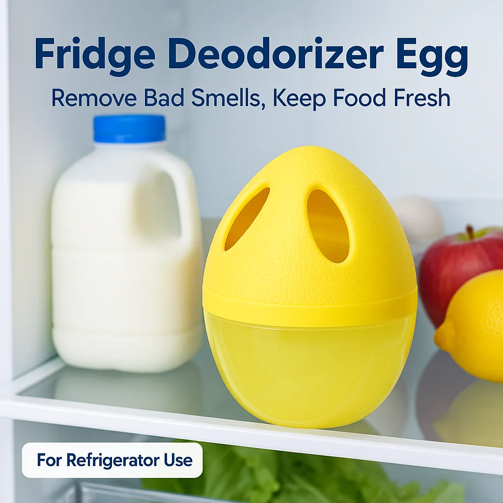 Mini Fridge 4 Pcs Fridge Deodorizer Egg, Gel Core Egg-Sized Refrigerator Odor Remover, Long-Lasting Freshener for Home Kitchen