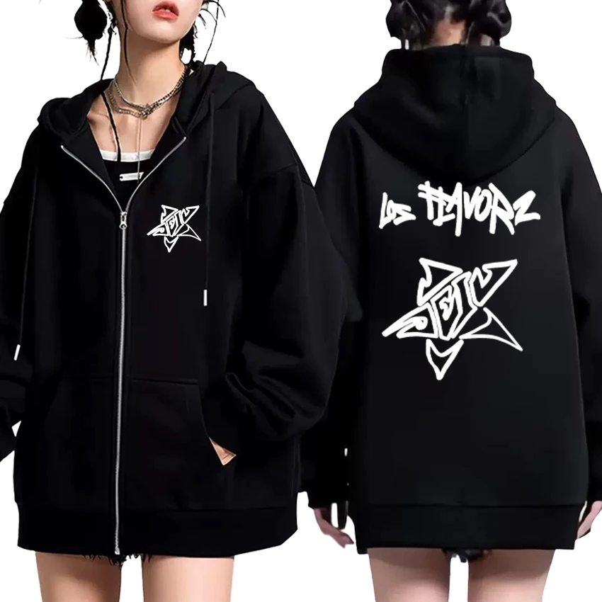 

Rapper Dei V Los Flavorz 2025 Album Autumn Winter Zipper Hoodies Men Women gothic clothes Long sleeve Zip Up Fleece Sweatshirts
