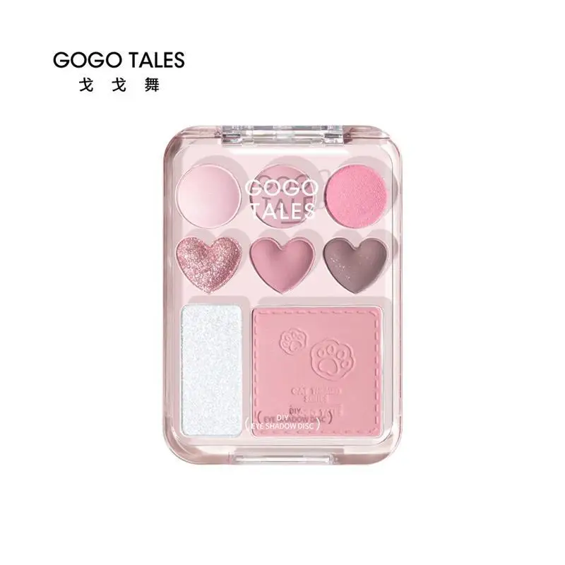 GOGO TALES Stick Sweet Heart Powder colorete paleta de sombra de ojos rubor resalta caramelo en polvo paleta de maquillaje marrón