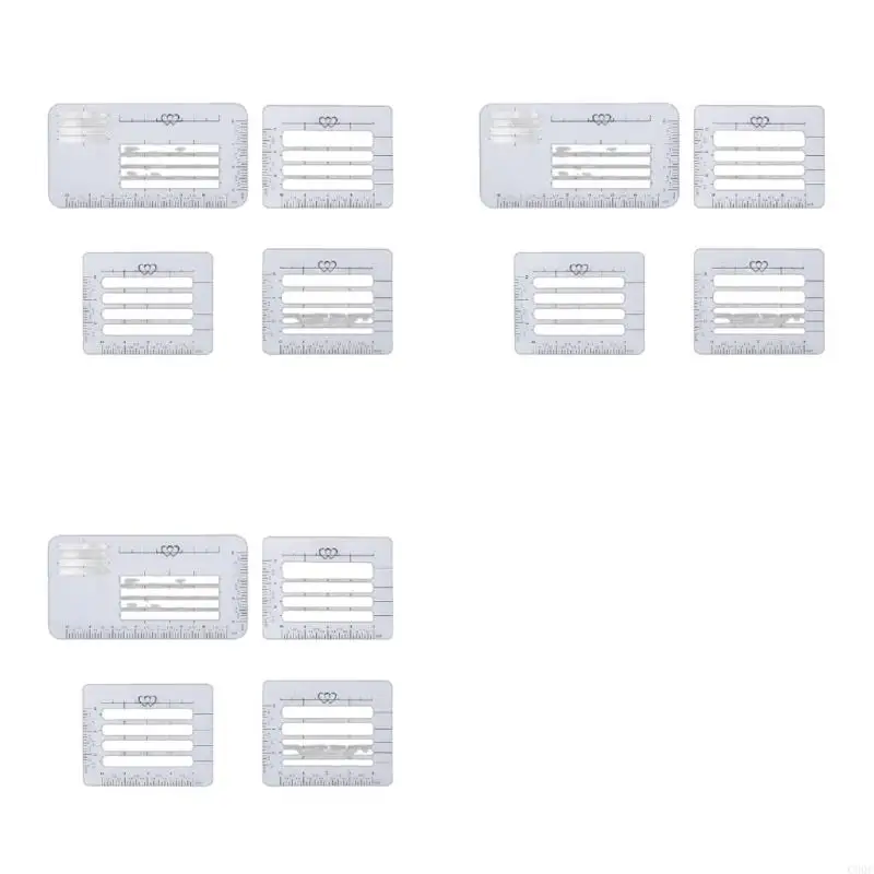 

C90C 12Pcs Craft Addressing Guide Notebook Multi-use Letter Envelope Stencil Template