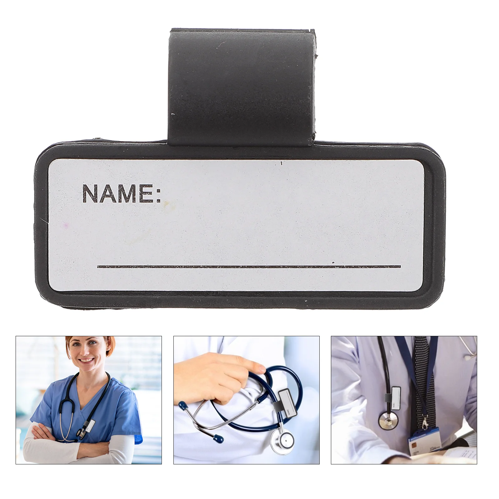 

Stethoscope Name Tag Card Holder ID Identification Clip Tube Replacement Tags Magnetic Labels