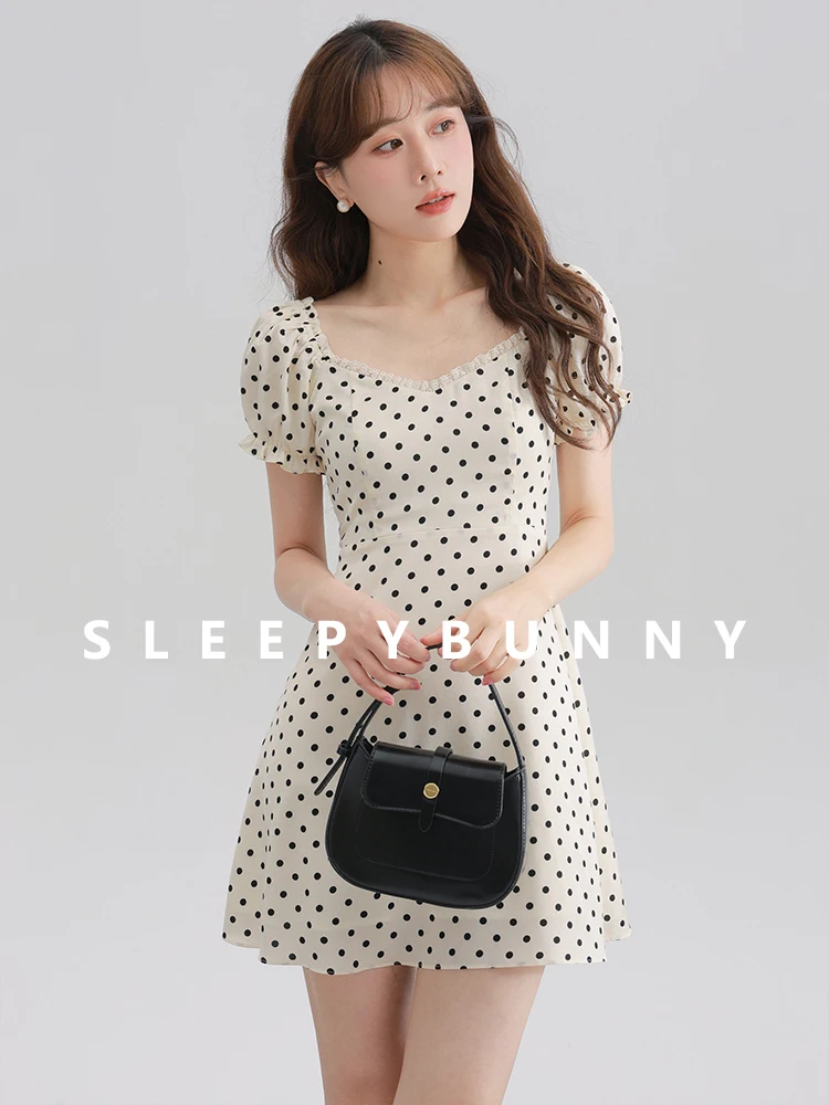 Elegant Polka Dot Dress Women Slim Fit Puff Sleeve Mermaid Midi Dress French Style Short Sleeve Square Neck Waist Cinched Outfit - AliExpress 200000345 Elegant Polka Dot Dress Women Slim Fit Puff Sleeve Mermaid Midi Dress French Style Short Sleeve Square Neck Waist Cinched Outfit - AliExpress 200000345