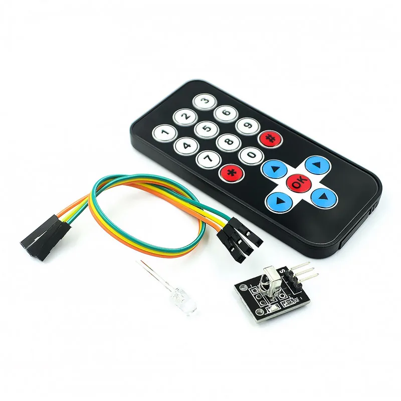 

1/2~100/200Pcs HX1838 Infrared Wireless Remote Control Kit Robot Smart Car Remote Control Module Black For Arduino