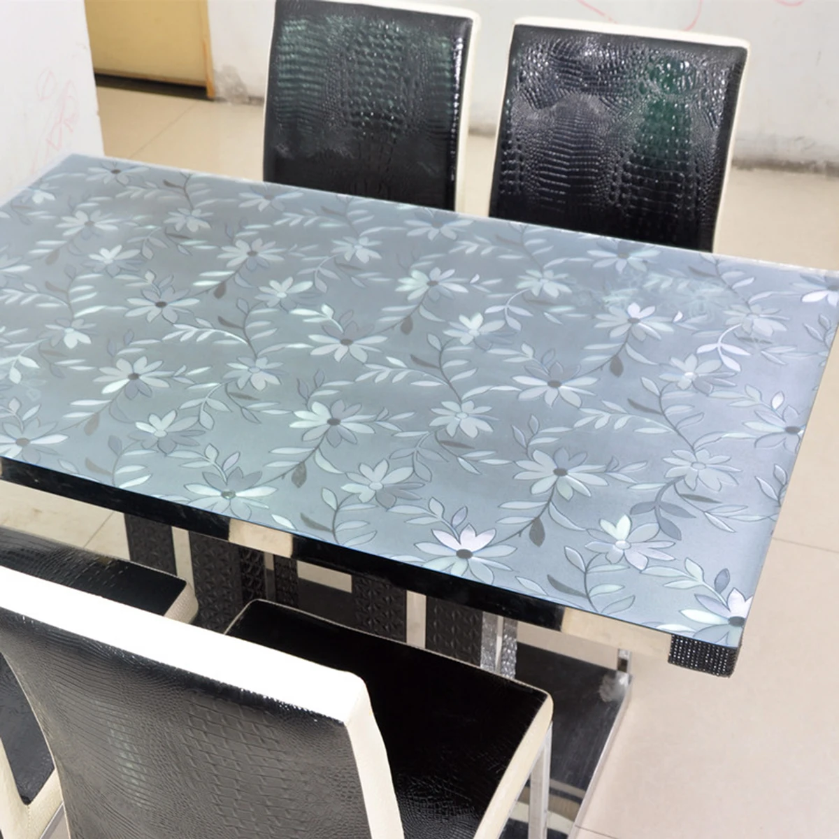 

80cm PVC Glass Waterproof Thermal Insulation Plastic Tablecloths Coffee Mats Matte Daisy PVC Sheet Mat