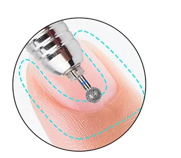 【WHB】2 قطعة/المجموعة مستديرة الرأس مسمار لقمة ثقب مقشر بشرة كهربائية التفاصيل الروتاري التنغستن الصلب تلميع باديكير أداة نظيفة #1